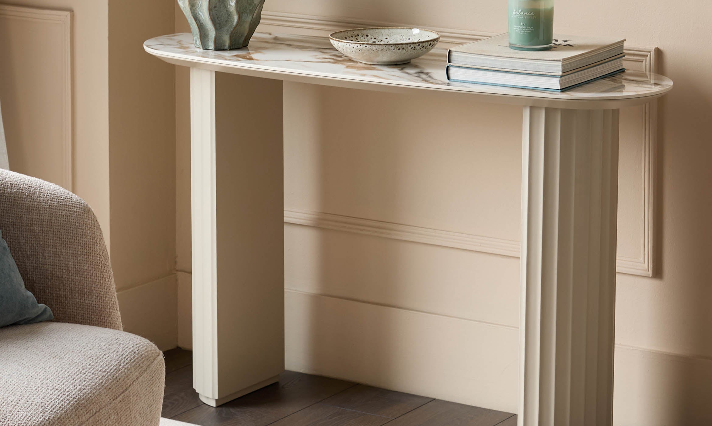 Austin natural ceramic console table