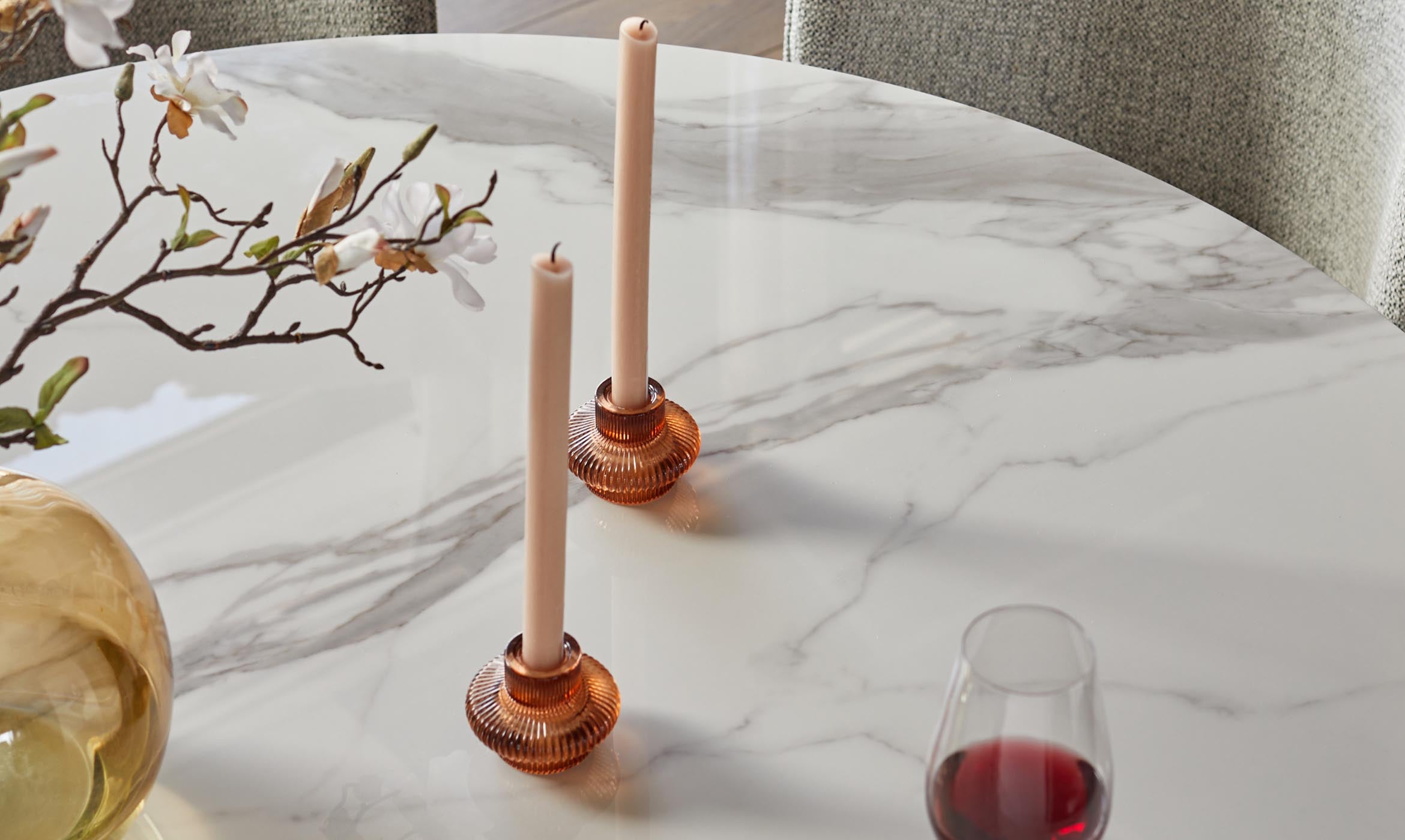 Austin white ceramic 6 seater dining table