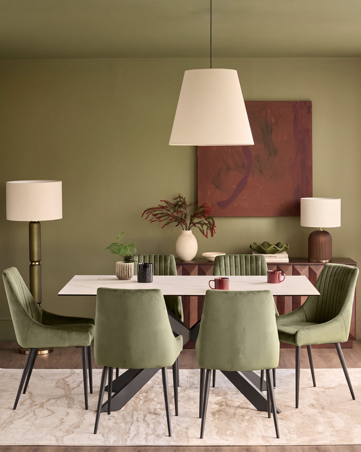 Blakely olive green velvet dining chair - set of 2