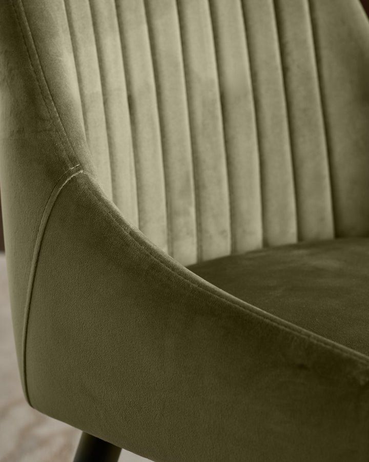 Blakely olive green velvet dining chair - set of 2