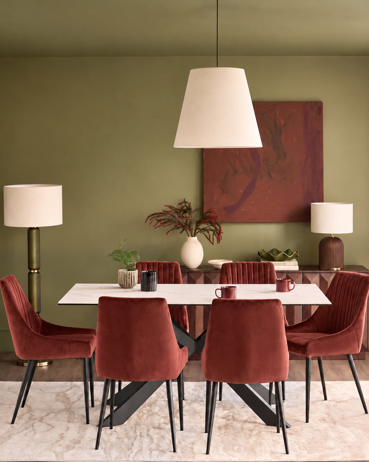 Blakely toffee red velvet dining chair - set of 2