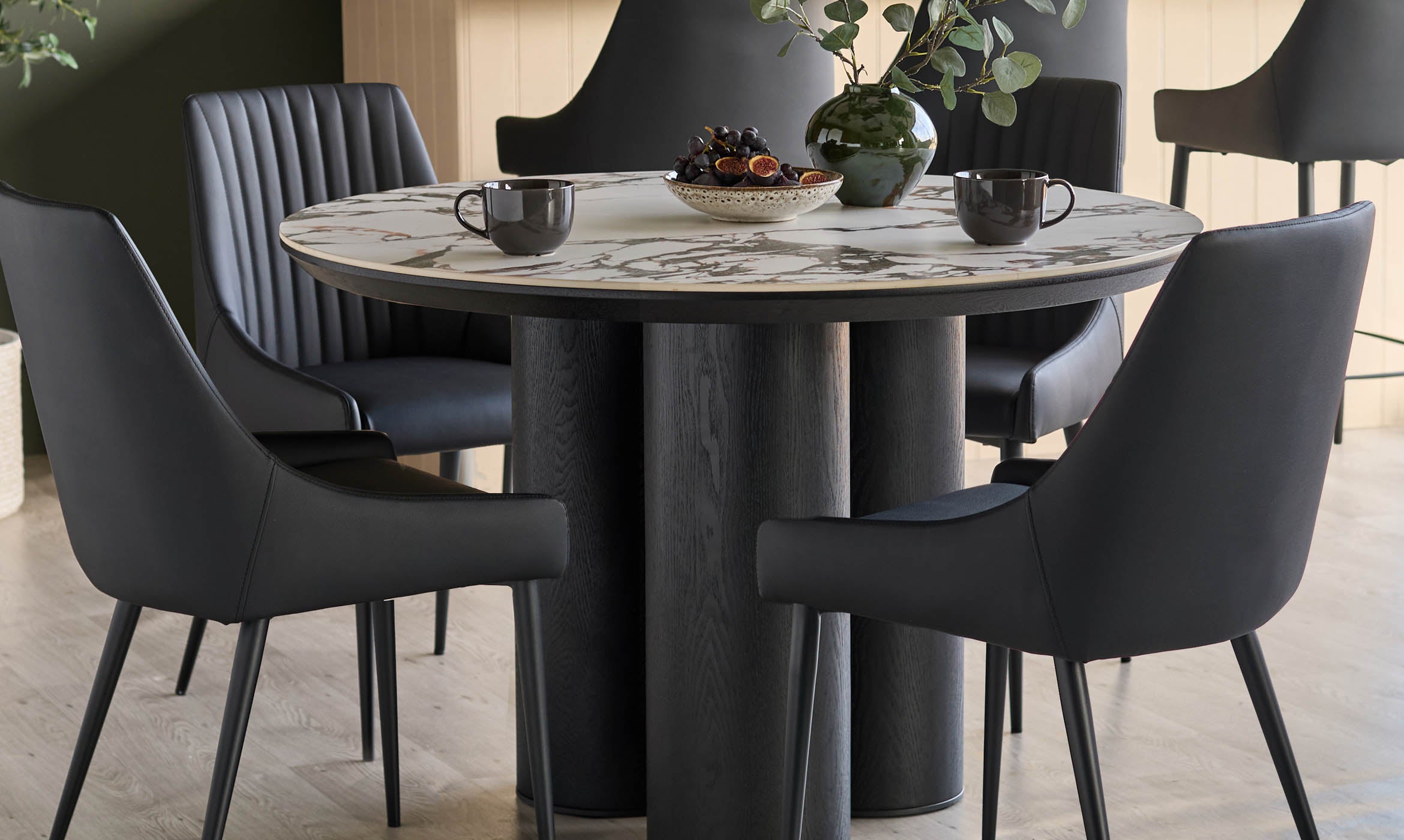 Blakely black faux leather dining chair