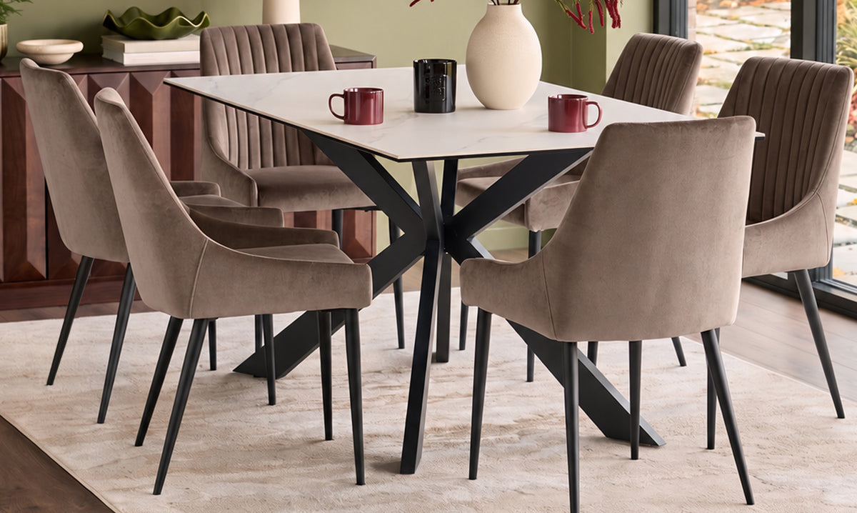 Blakely mocha velvet dining chair - set of 2