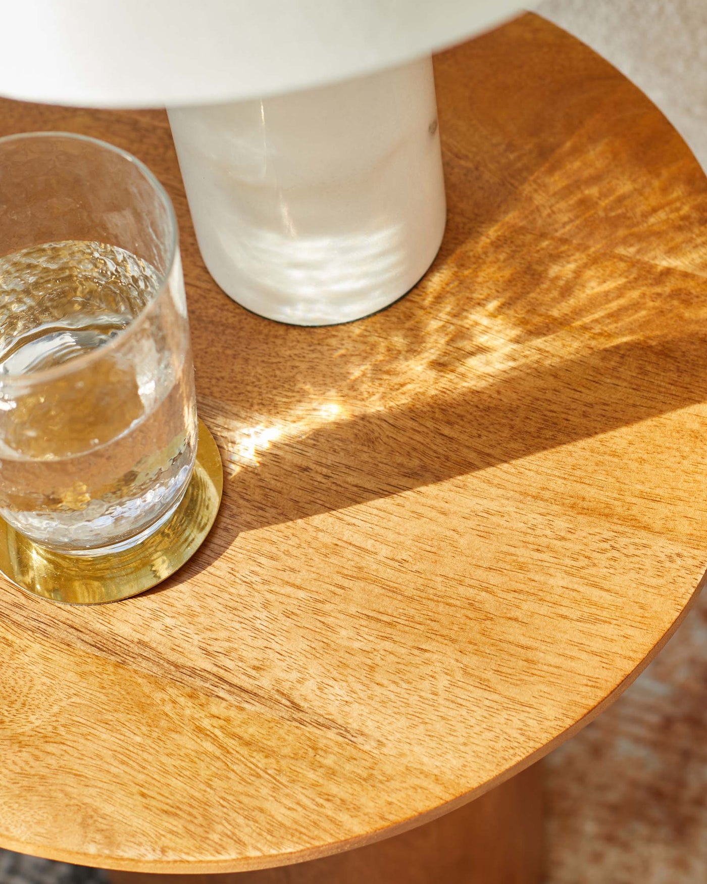 Cara light mango wood side table