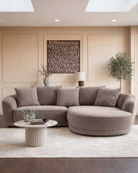 Caspian mink chenille right hand corner chaise sofa