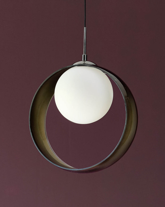 Chloe green glass LED single drop pendant light