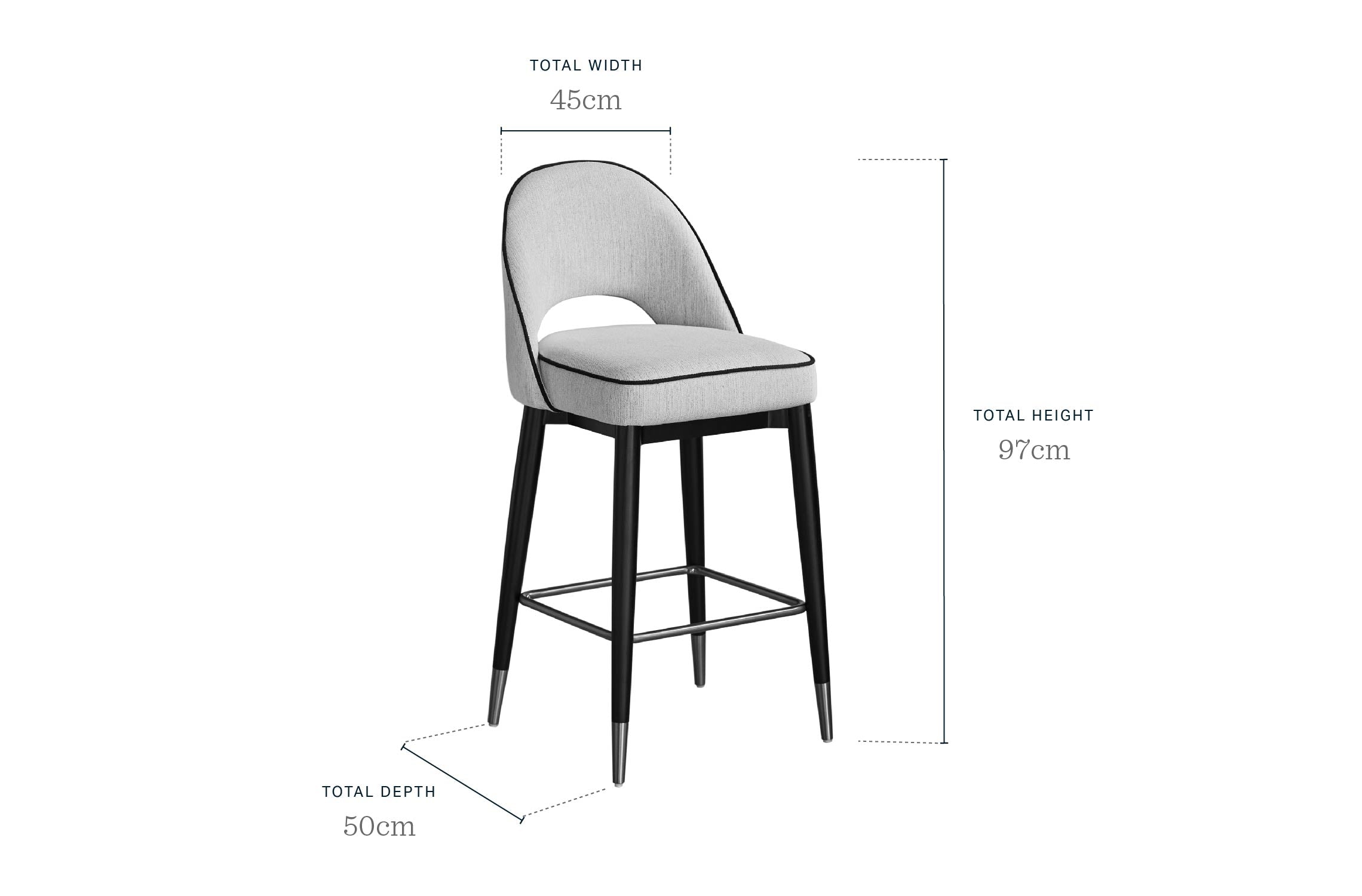 Clover black faux leather bar stool