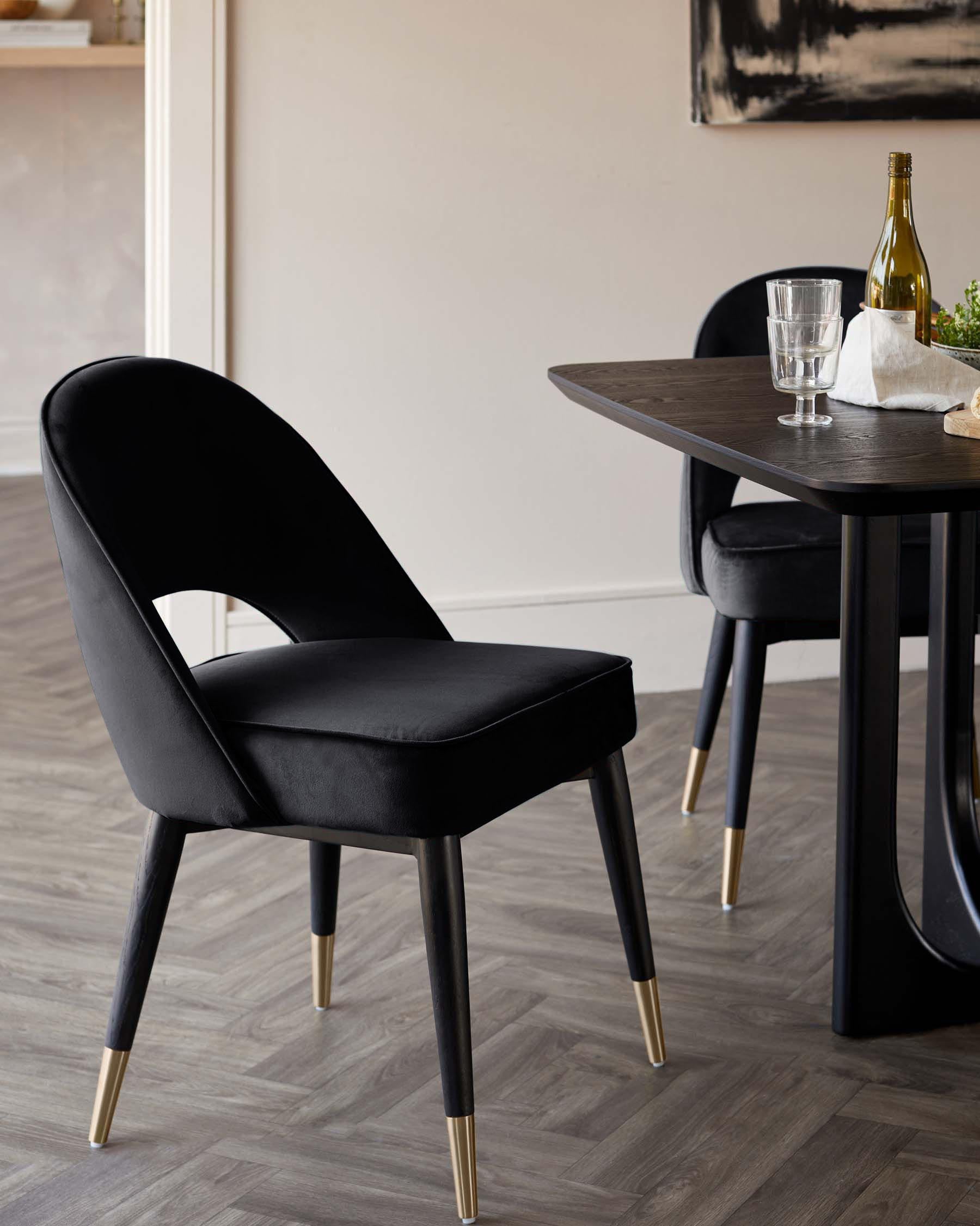 Clover Black Velvet Dining Chair – Danetti