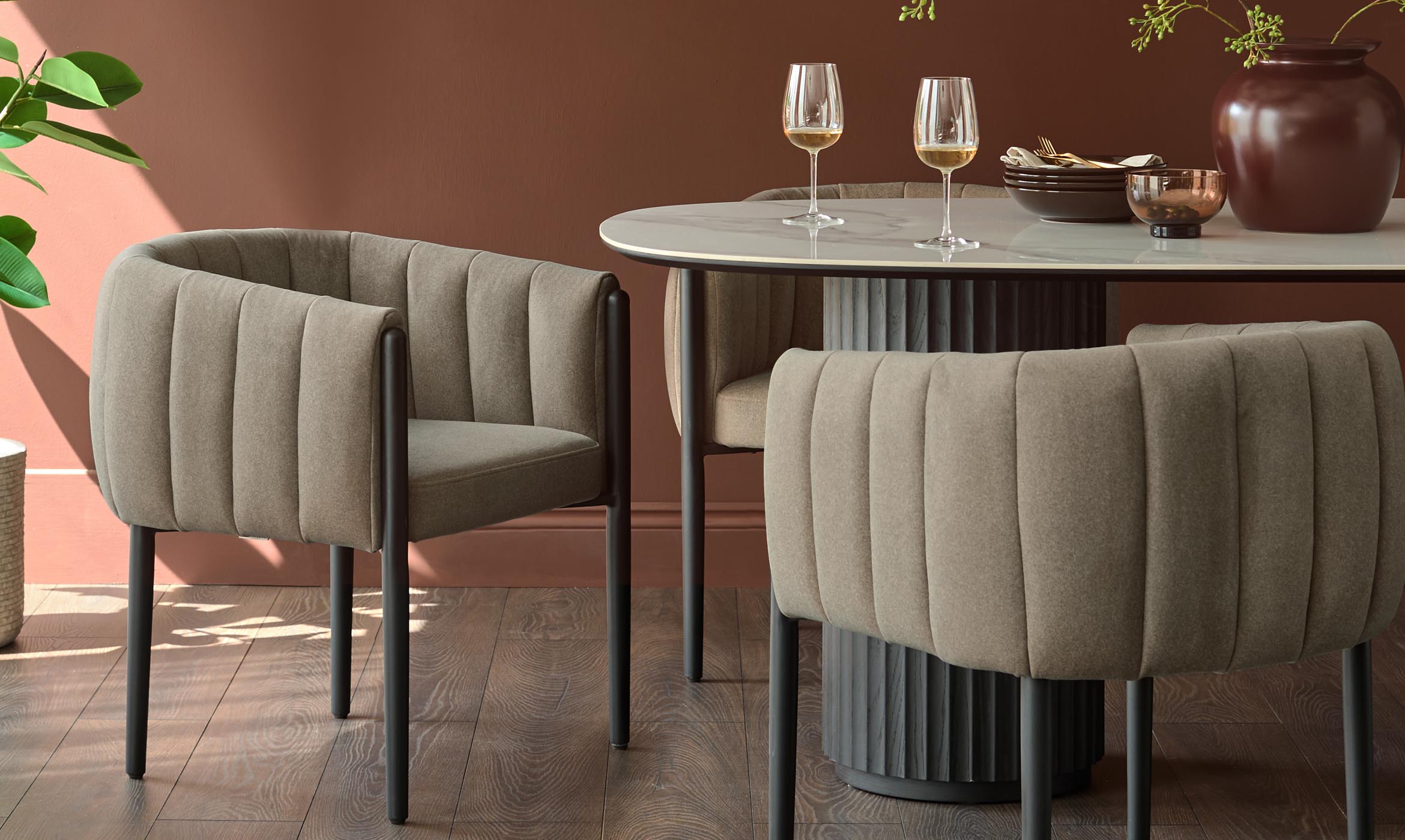 Cole mocha fabric dining chair