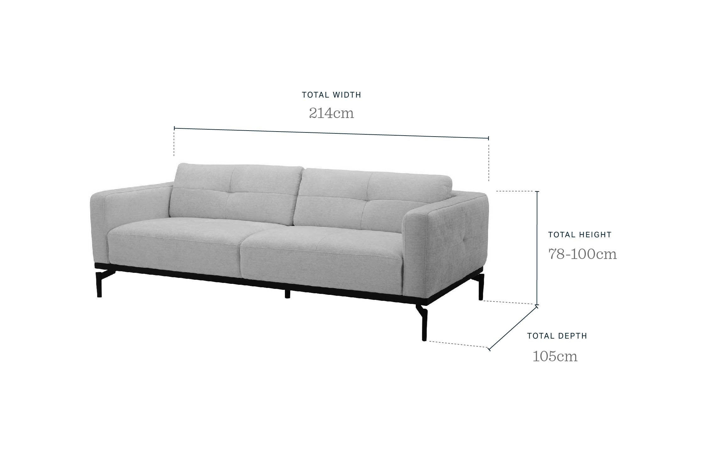 Colton ivory chenille 3 seater sofa