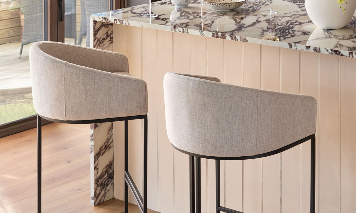 Dakota natural fabric bar stool