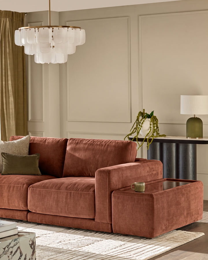 Eden apricot chenille side table module