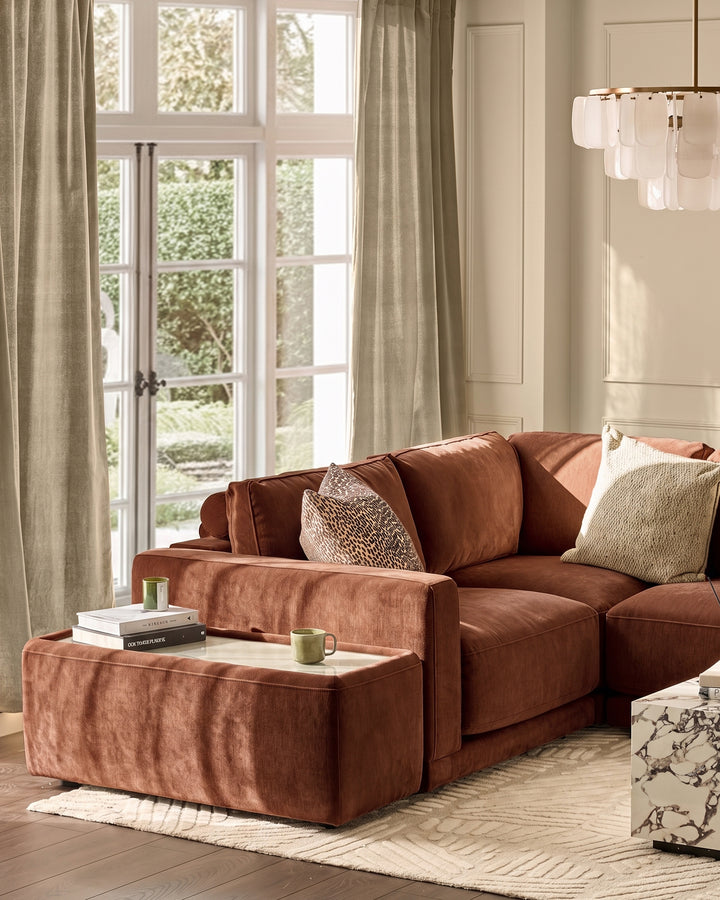 Eden apricot chenille side table module