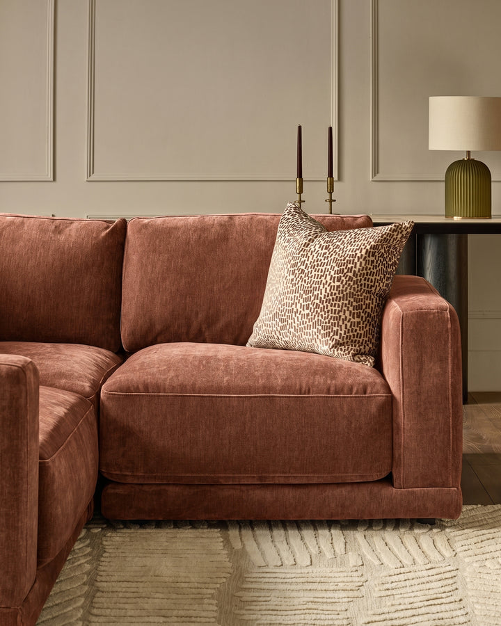 Eden apricot chenille sofa module