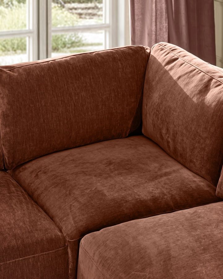 Eden apricot chenille sofa module