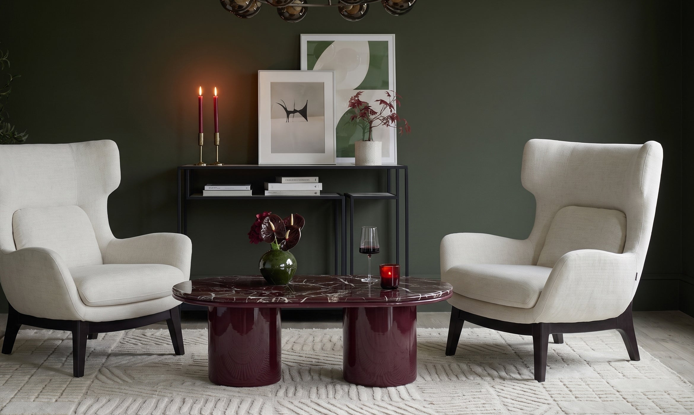 Ellis ivory chenille armchair