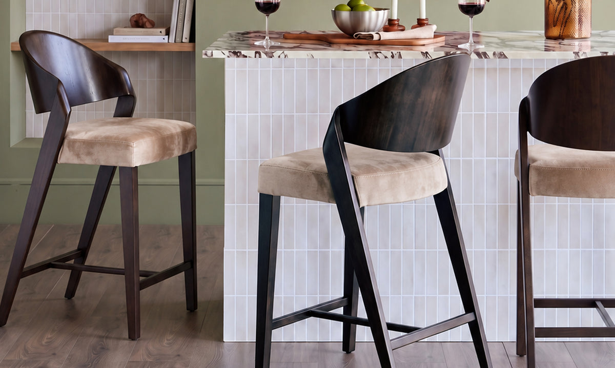 Enzo champagne velvet bar stool