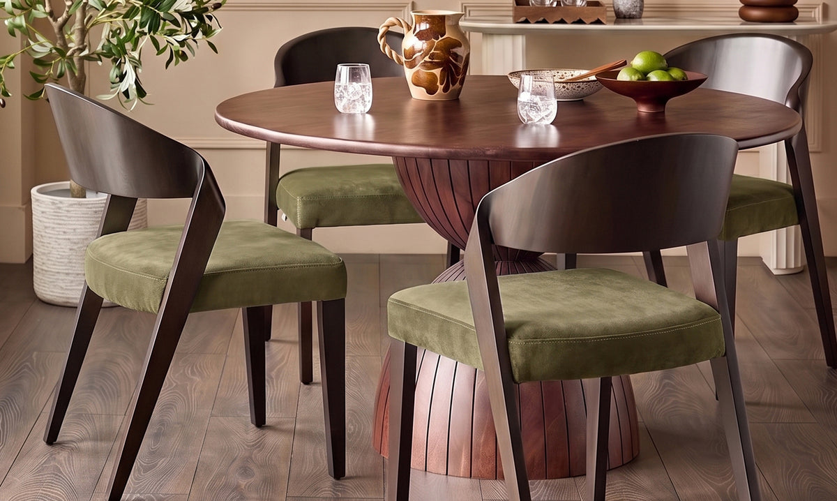 Enzo olive green velvet dining chair - set of 2