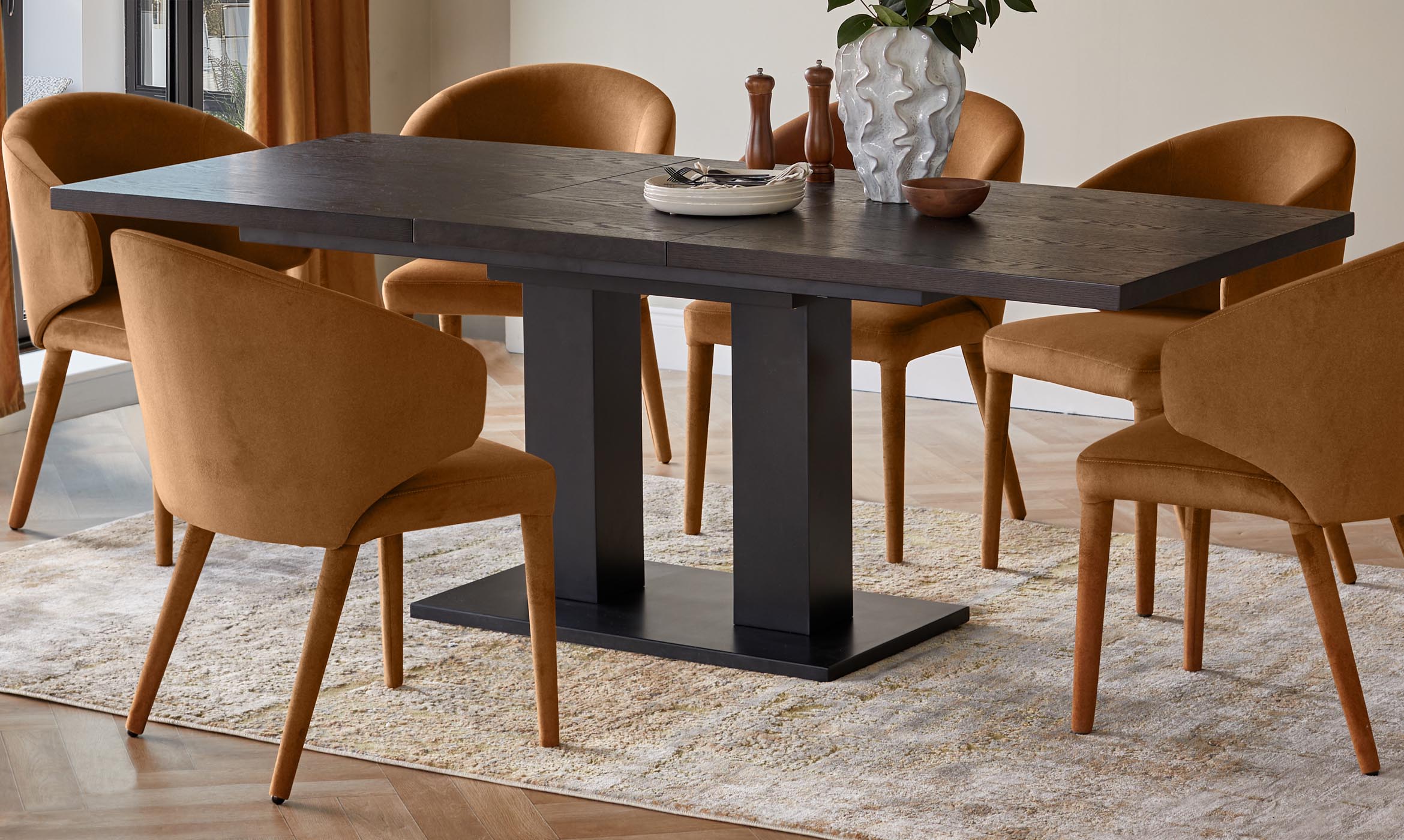 Ethan caramel fabric dining chair