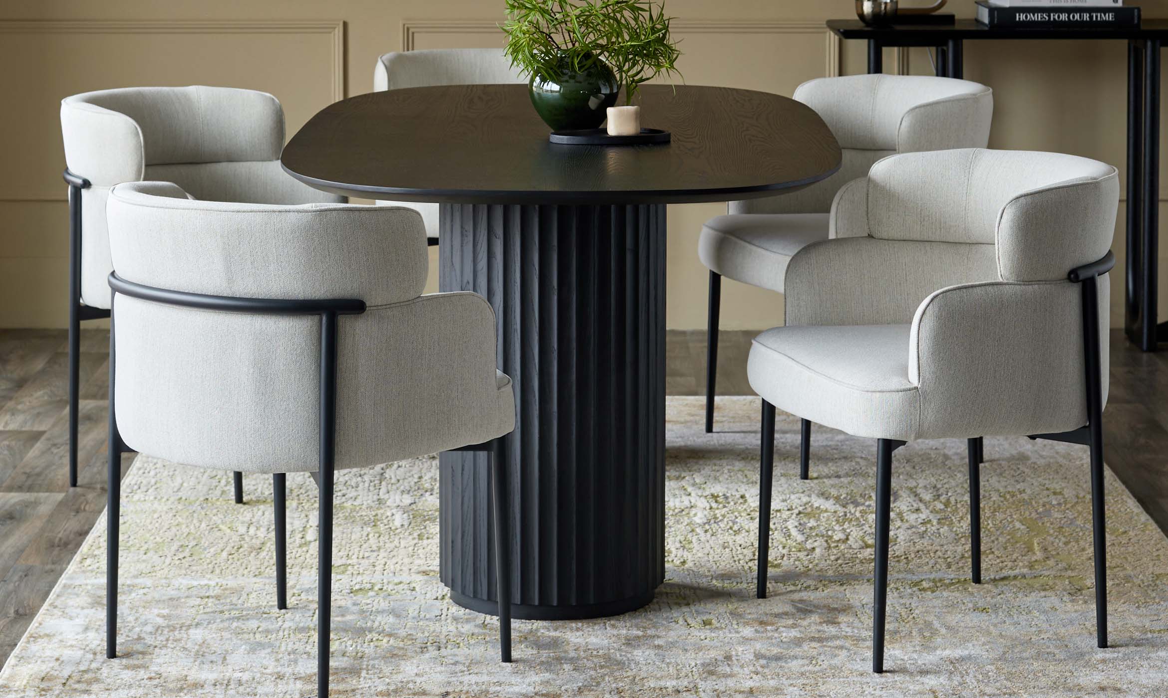 Felix ivory dual tone fabric dining chair