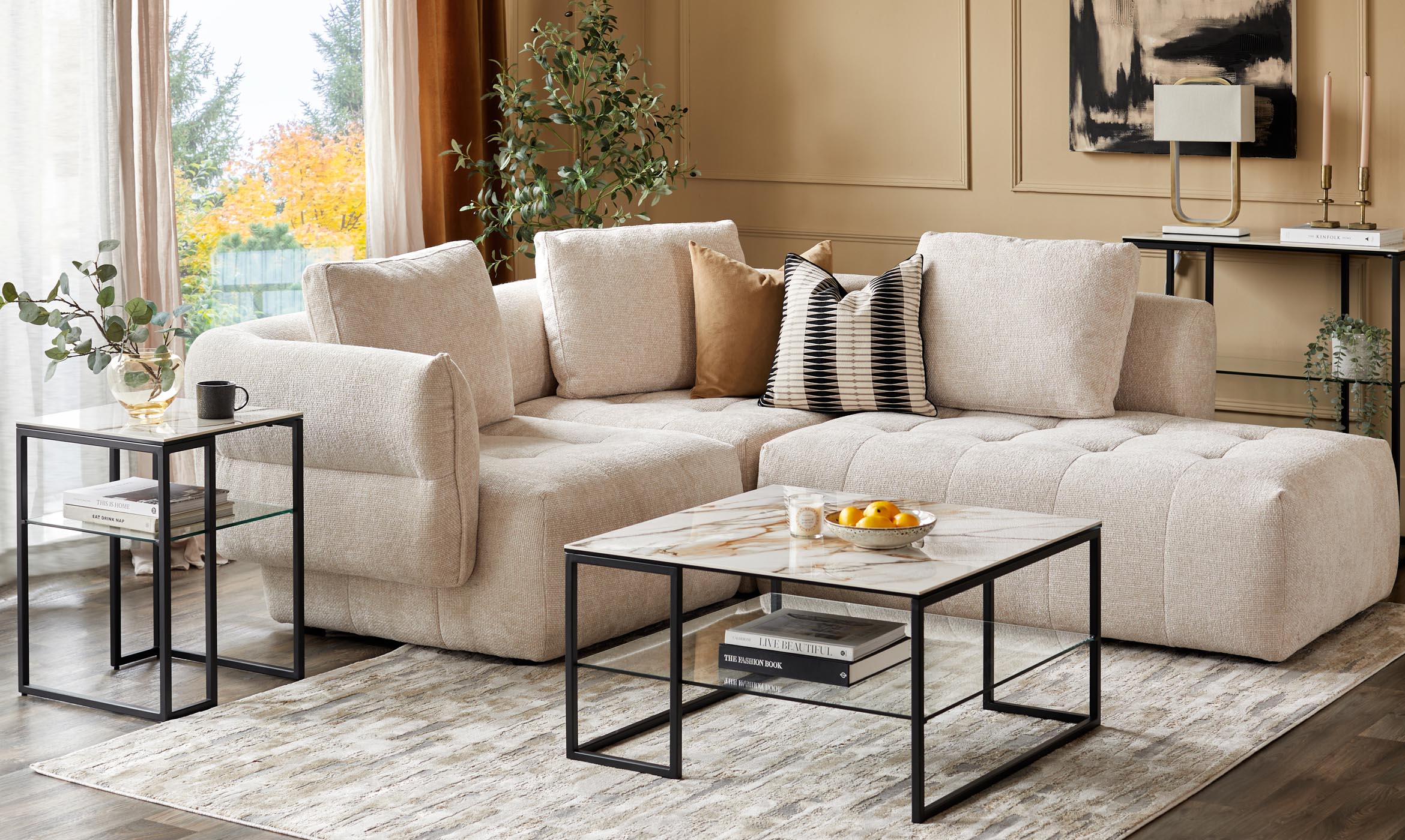 Georgia natural ceramic side table