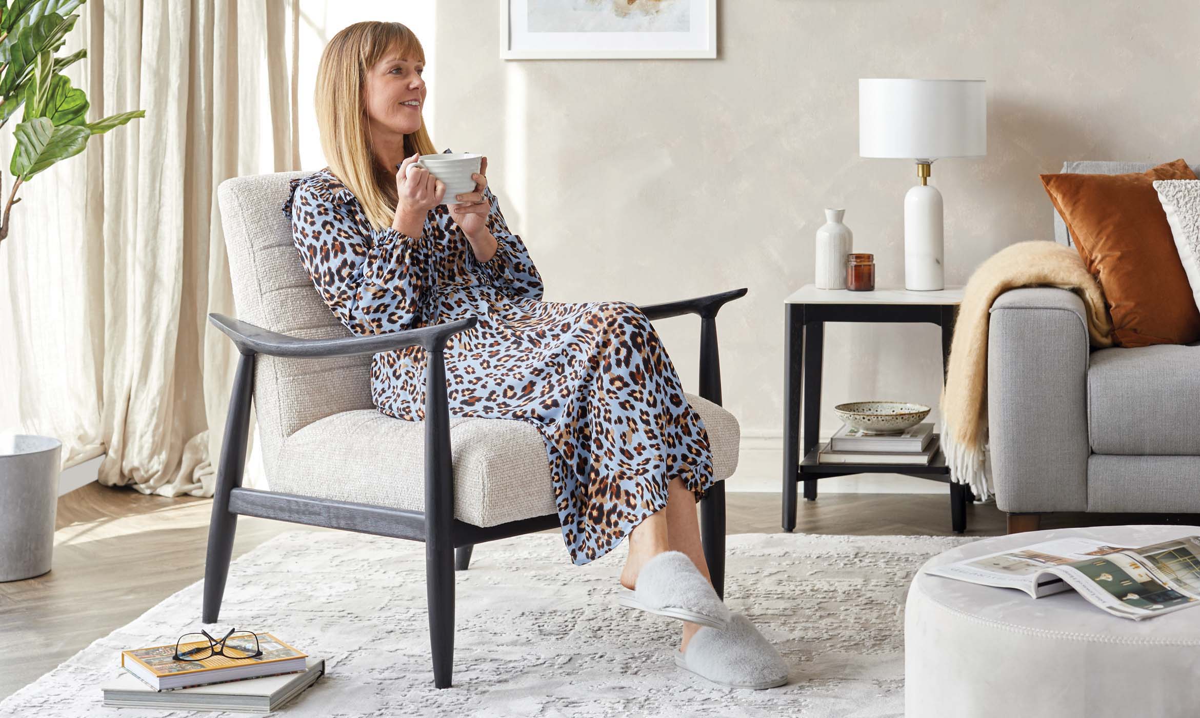 Greyson Natural Fabric Accent Chair