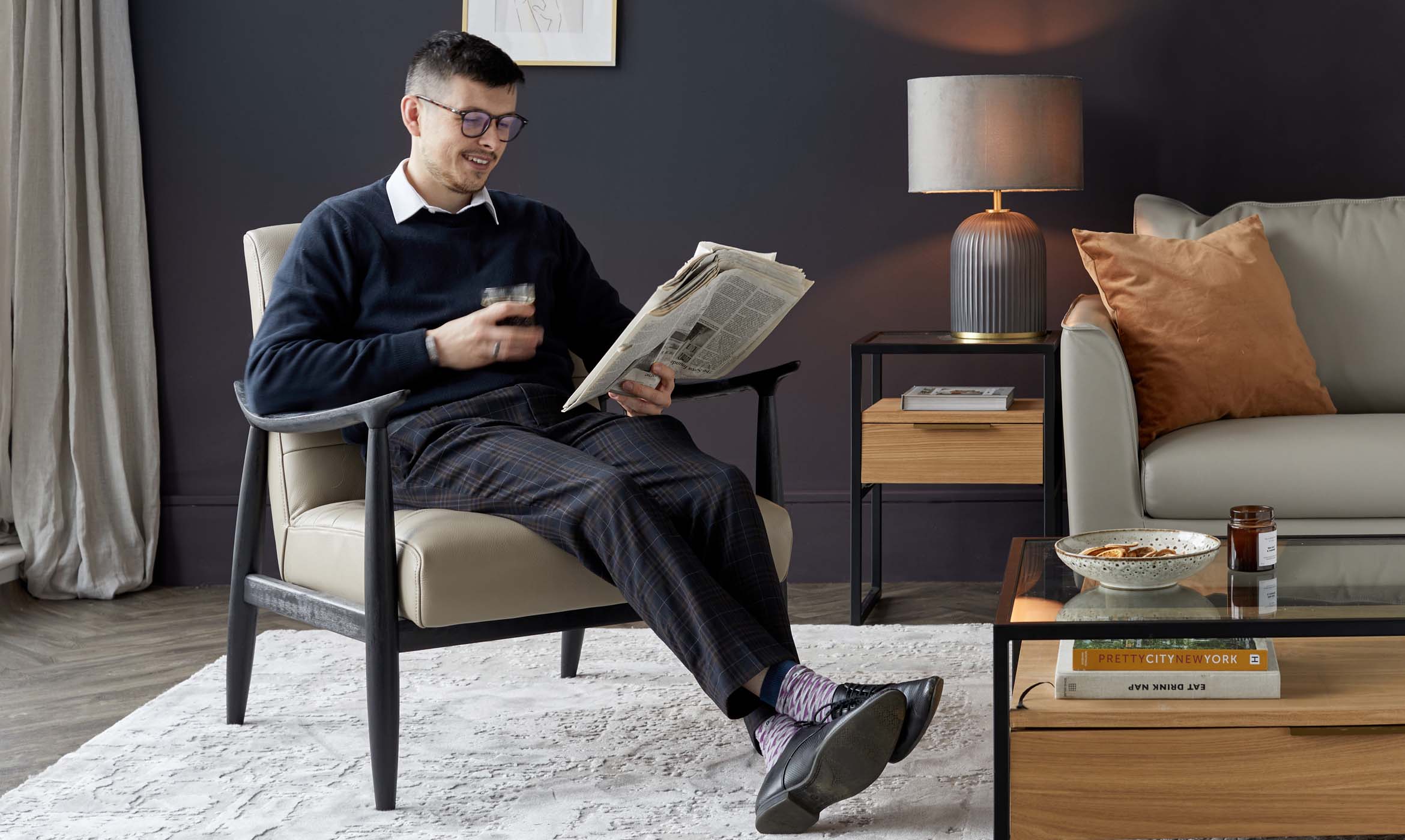 Greyson Natural Leather Accent Chair