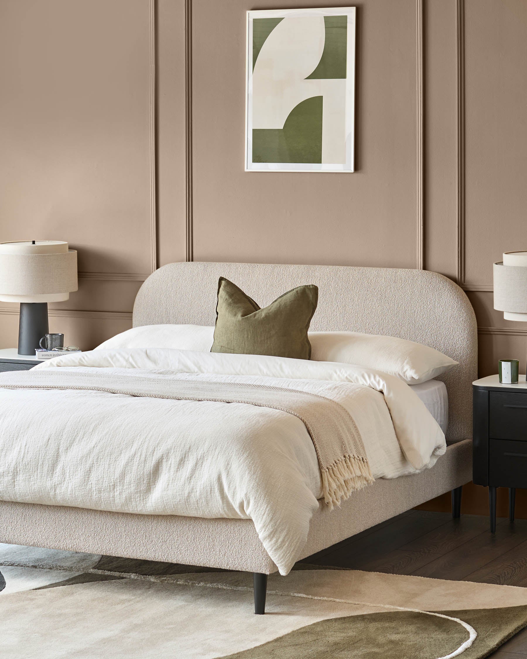 Hampton natural soft boucle king bed – Danetti
