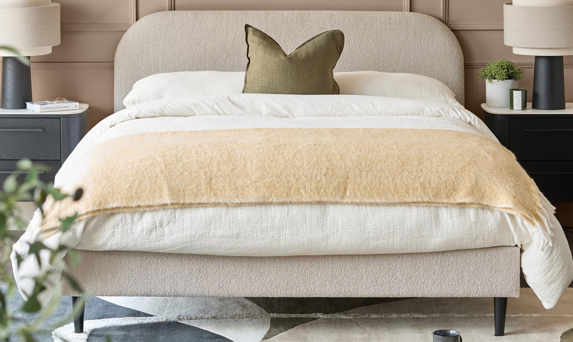 Hampton natural soft boucle king bed