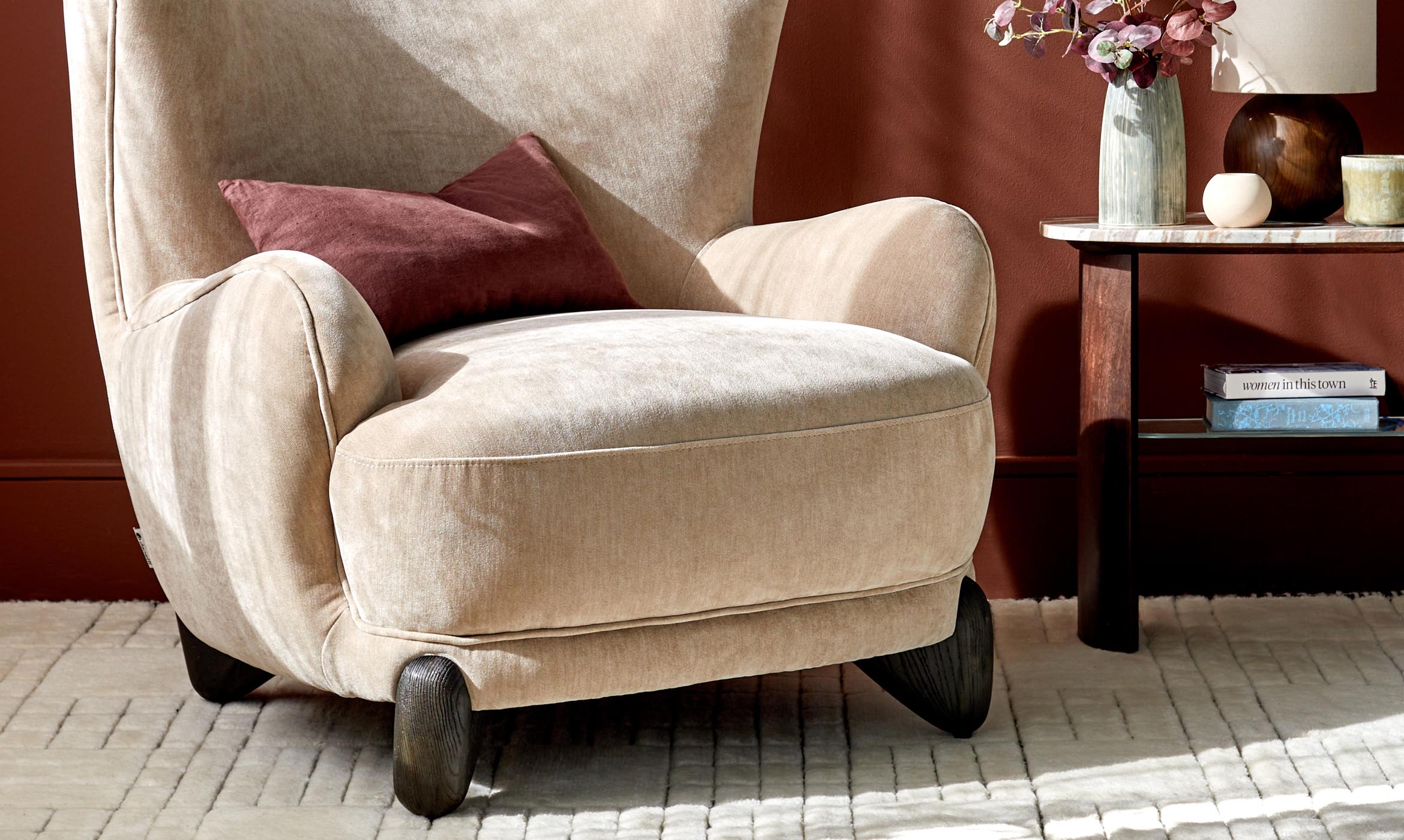 Harlan champagne fabric accent chair