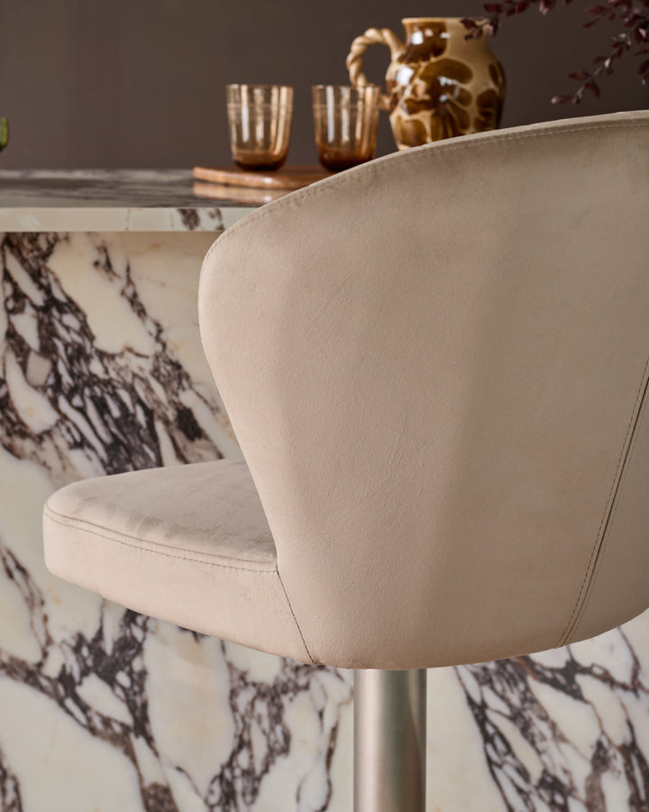 Harper Champagne Velvet Gas Lift Bar Stool