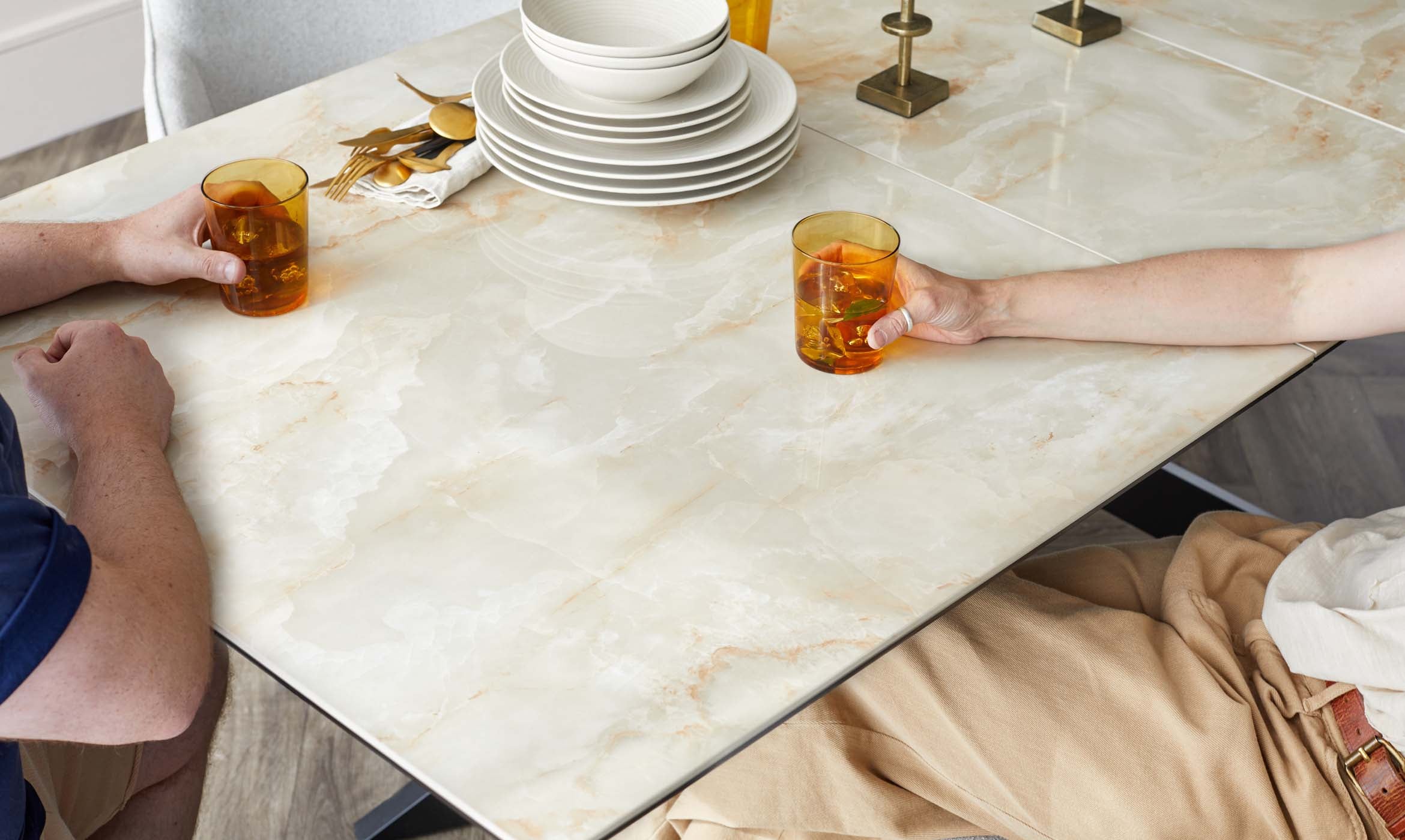 Hayden Natural Ceramic Extending 6 to 8 Seater Dining Table