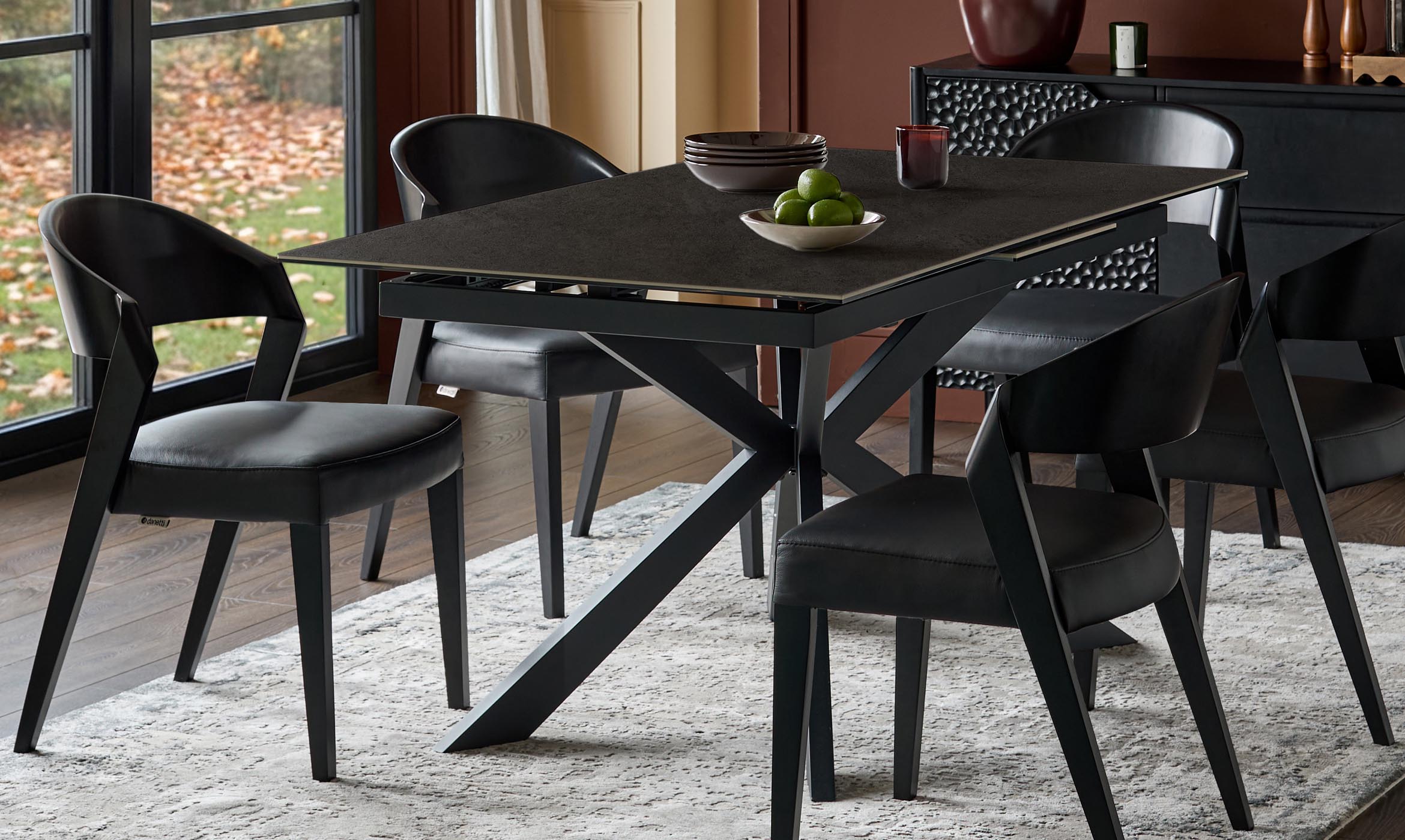 Hayden Dark Grey Ceramic Extending 6 To 8 Seater Dining Table