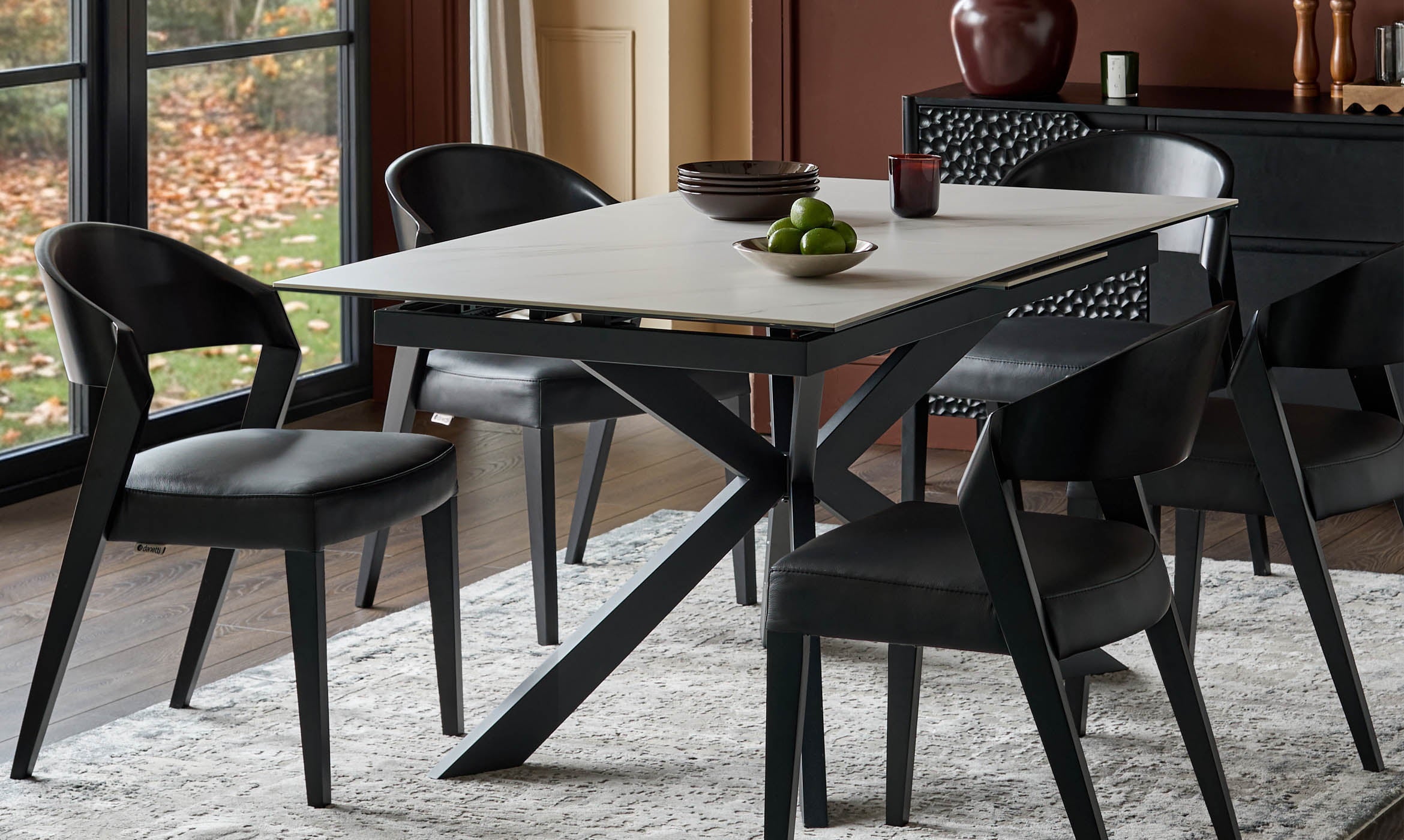 Hayden White Marbled Ceramic Extending 6 To 8 Seater Dining Table