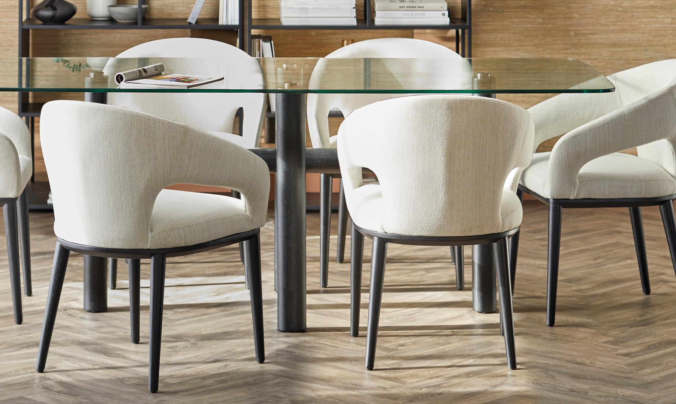 Heath ivory dual tone fabric dining chair