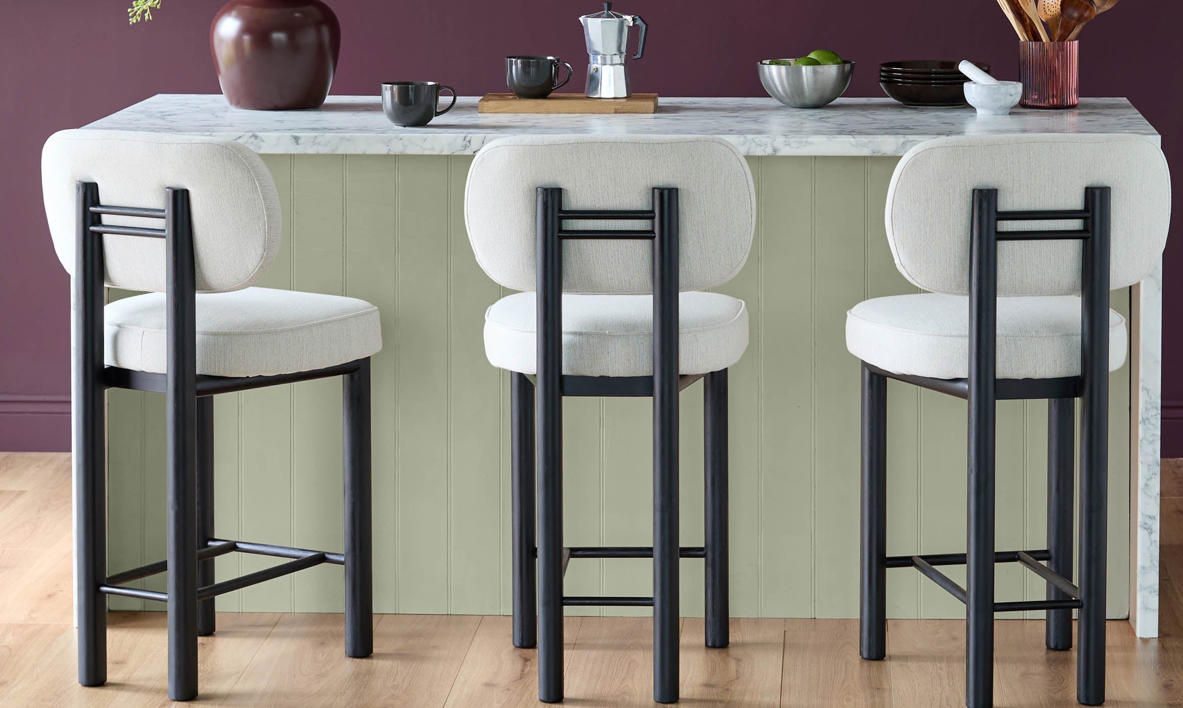 Henley ivory dual tone fabric bar stool