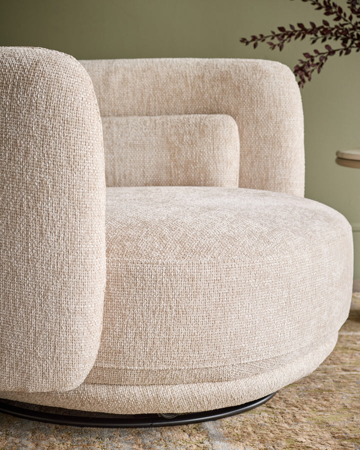 Henry natural fabric swivel loveseat