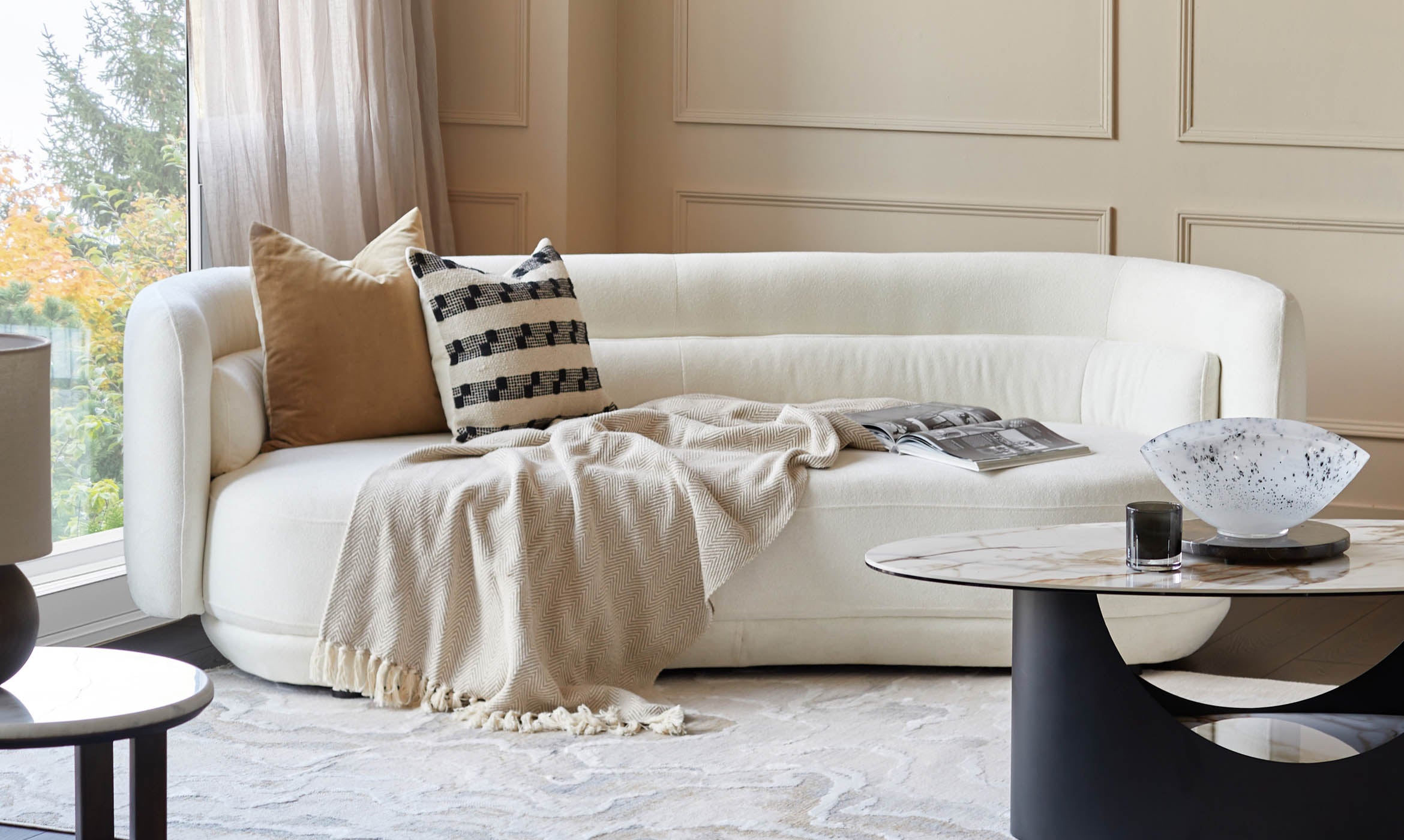 Henry Ivory Boucle 3 Seater Sofa