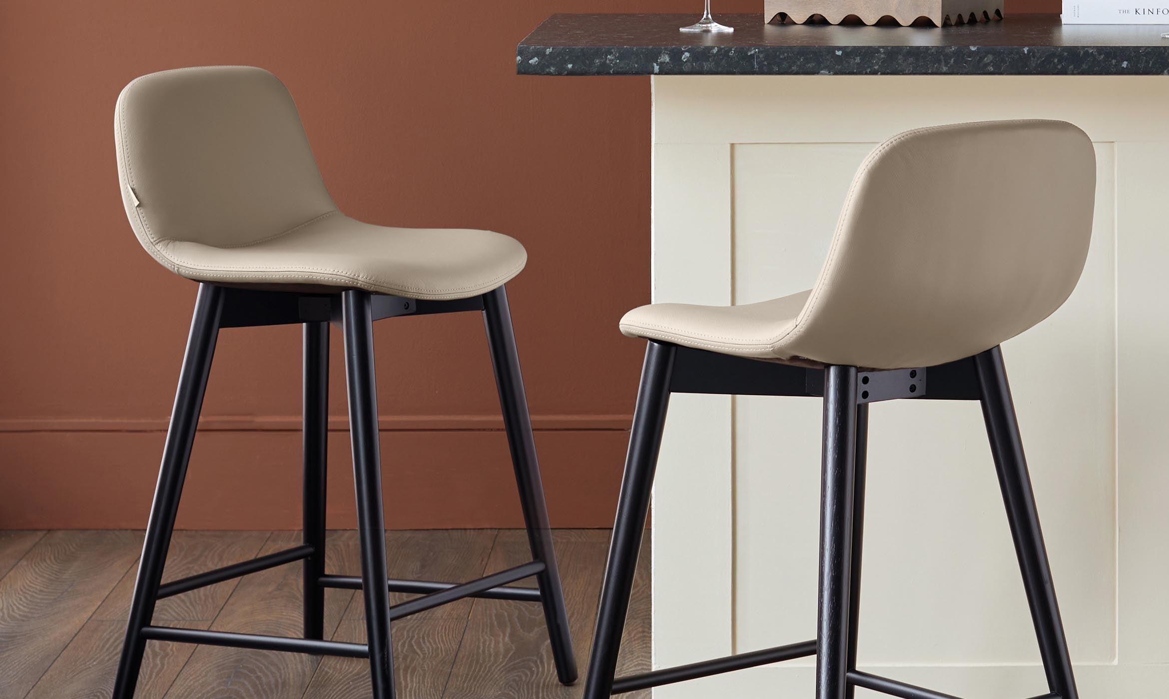 Hudson natural leather bar stool