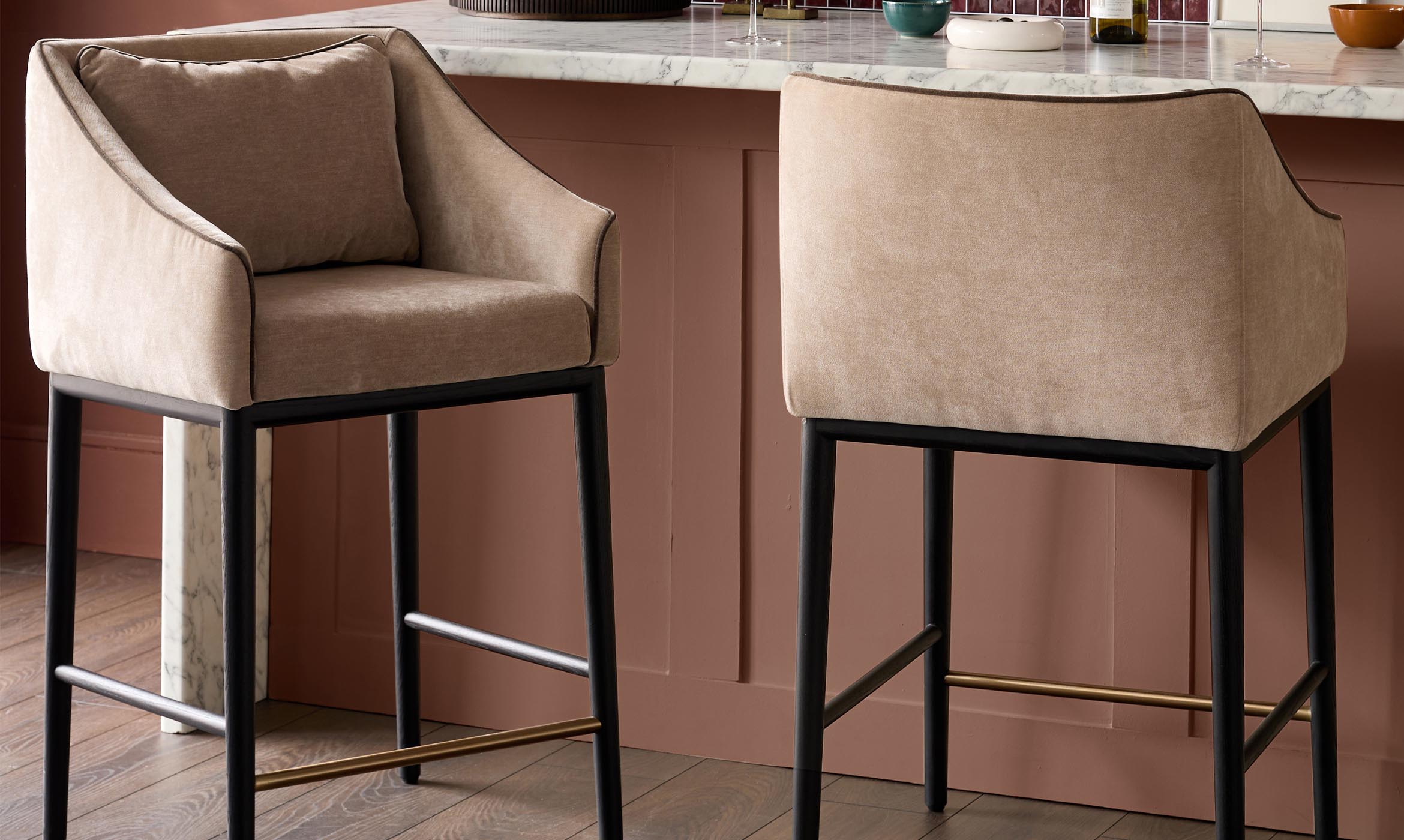 Julep champagne fabric bar stool