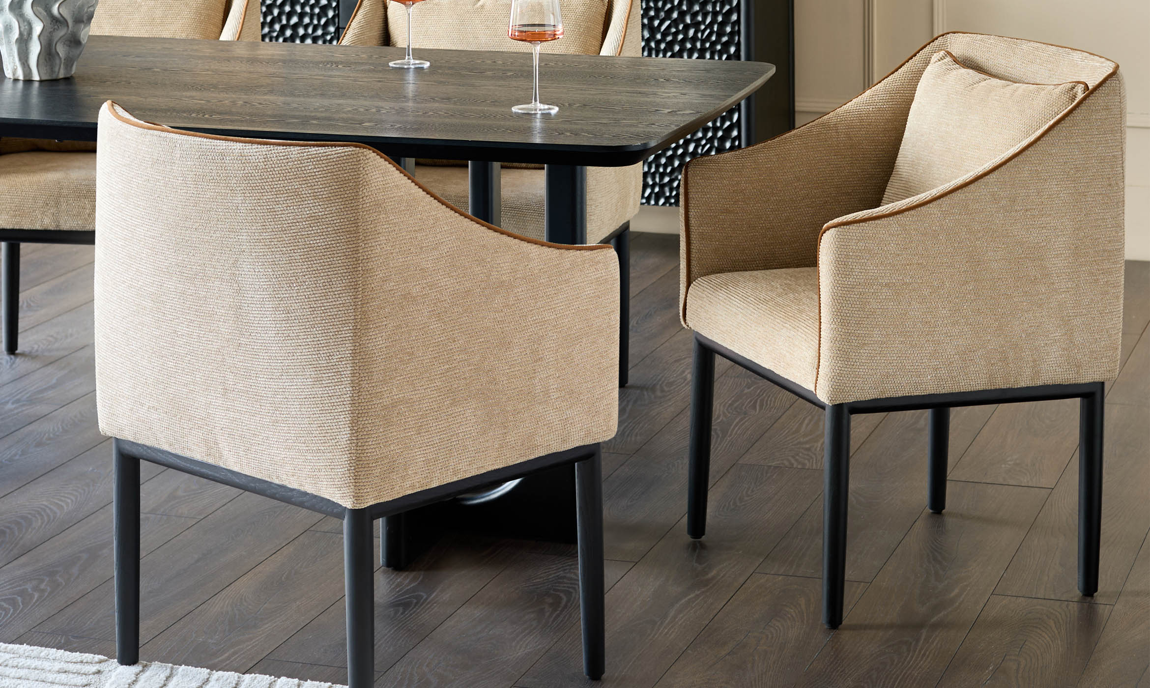 Julep honey fabric dining chair