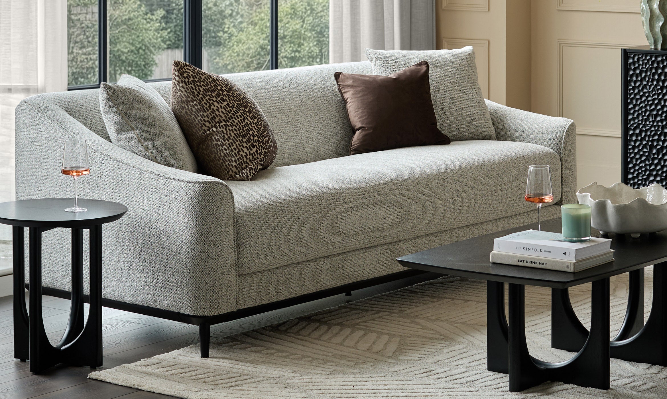 Julep grey fabric 3 seater sofa