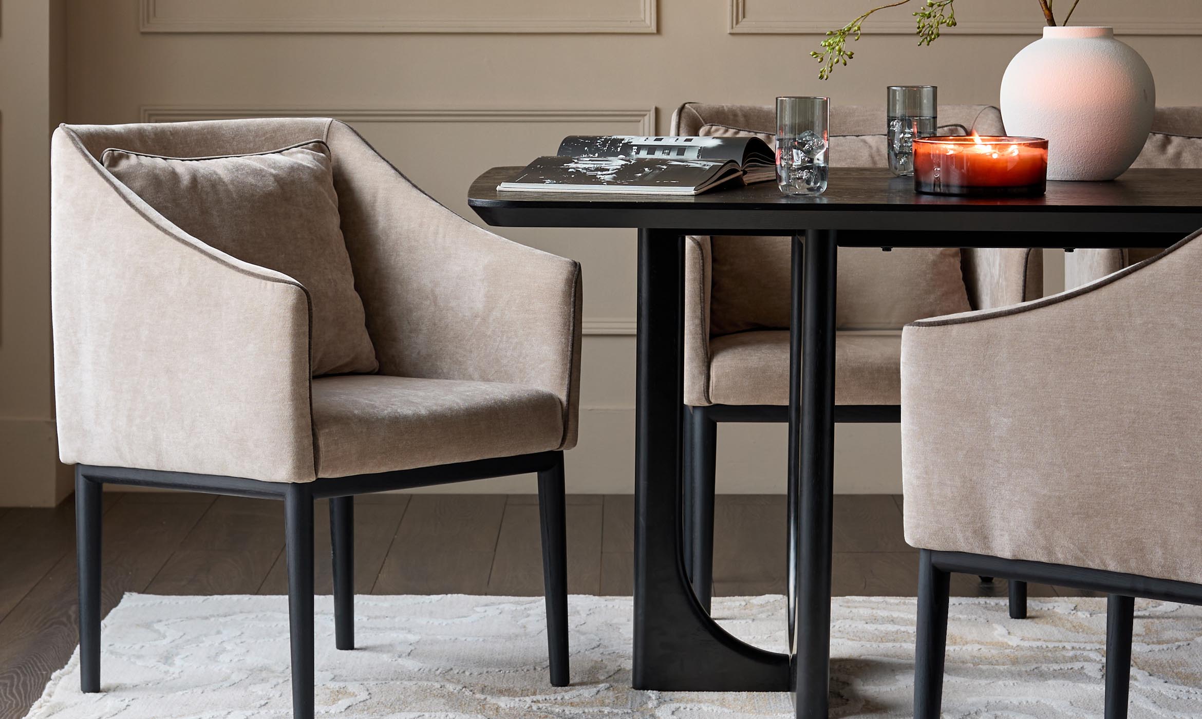 Julep champagne fabric dining chair