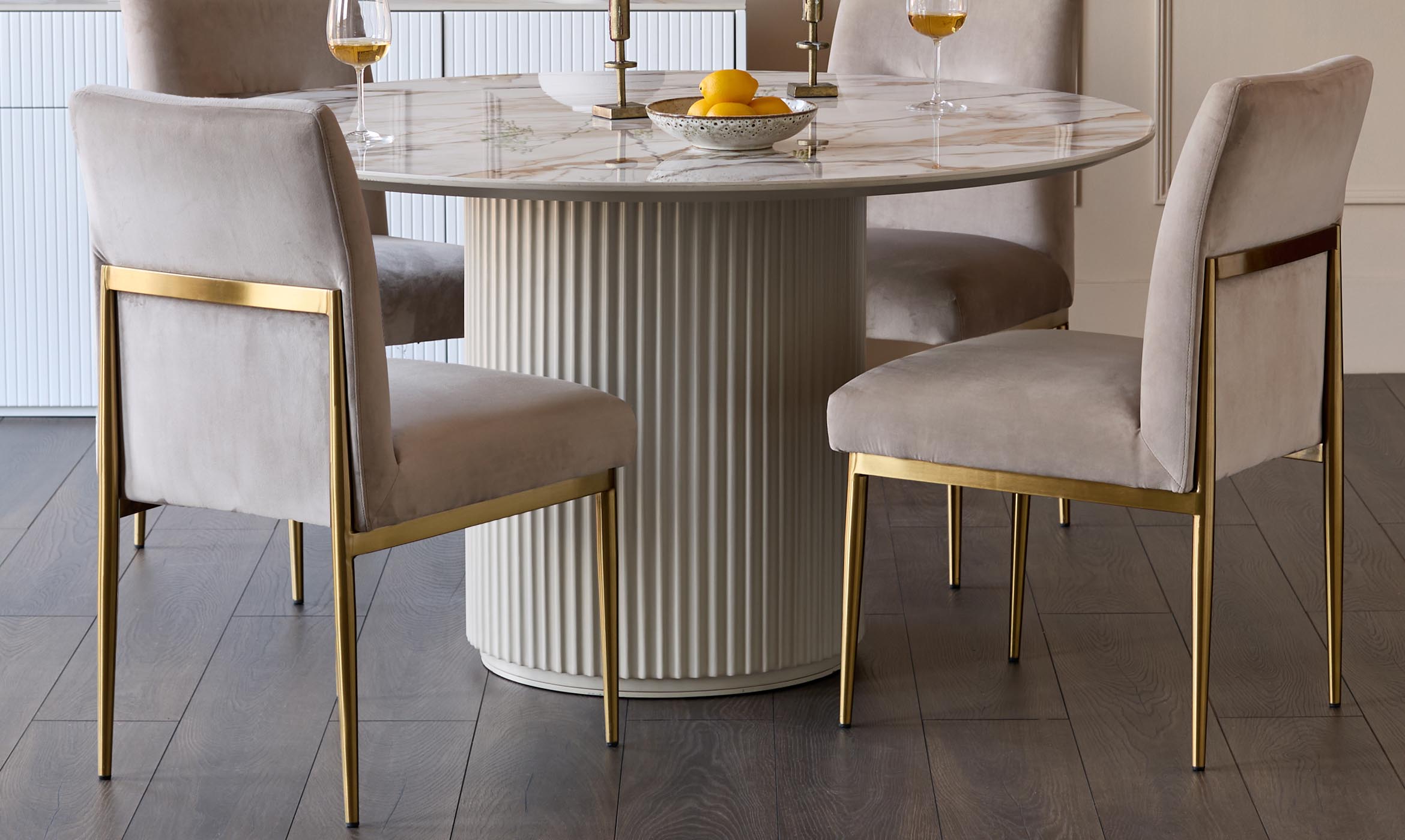 Keira Champagne Velvet Dining Chair
