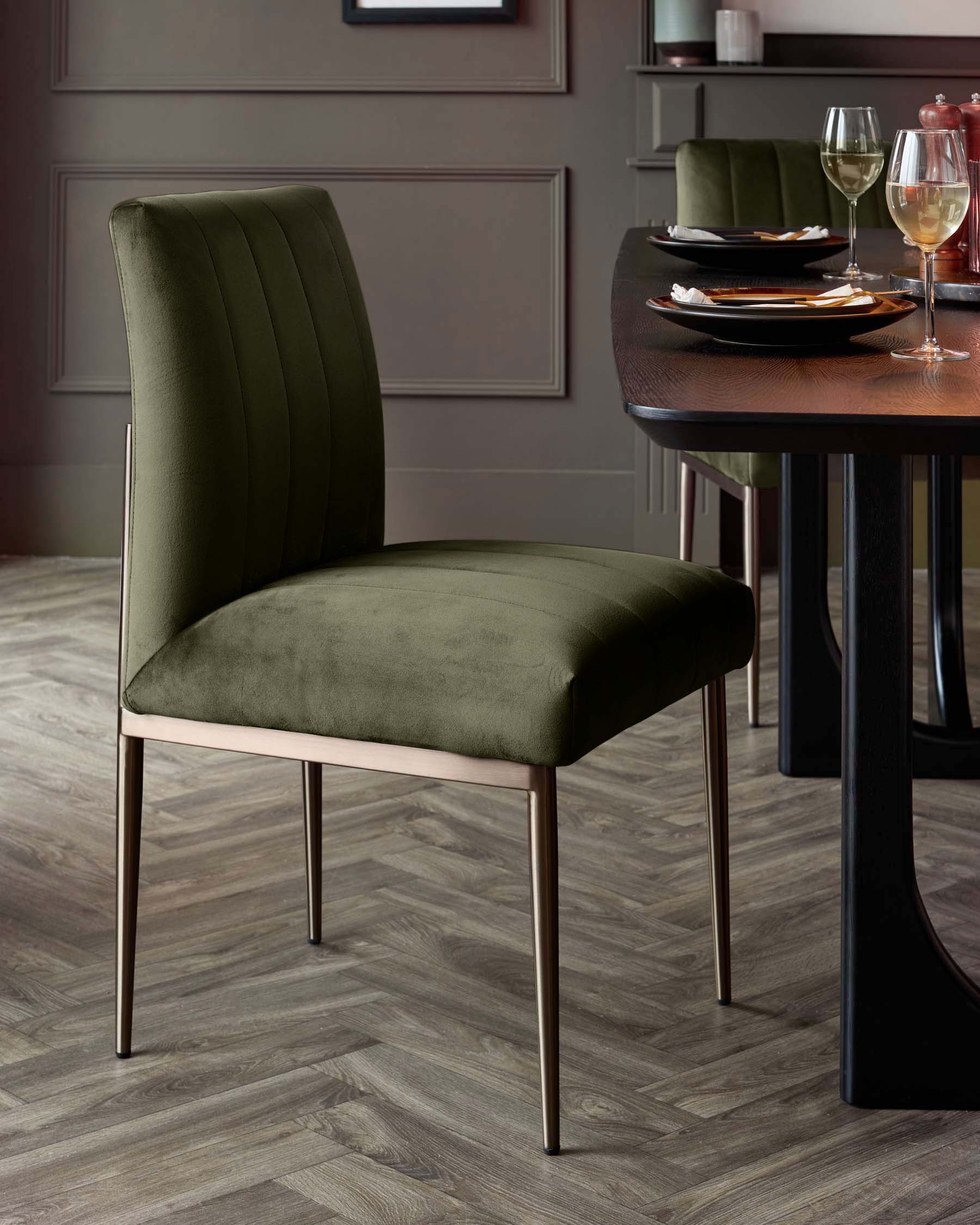 Kendra olive green velvet dining chair — free download