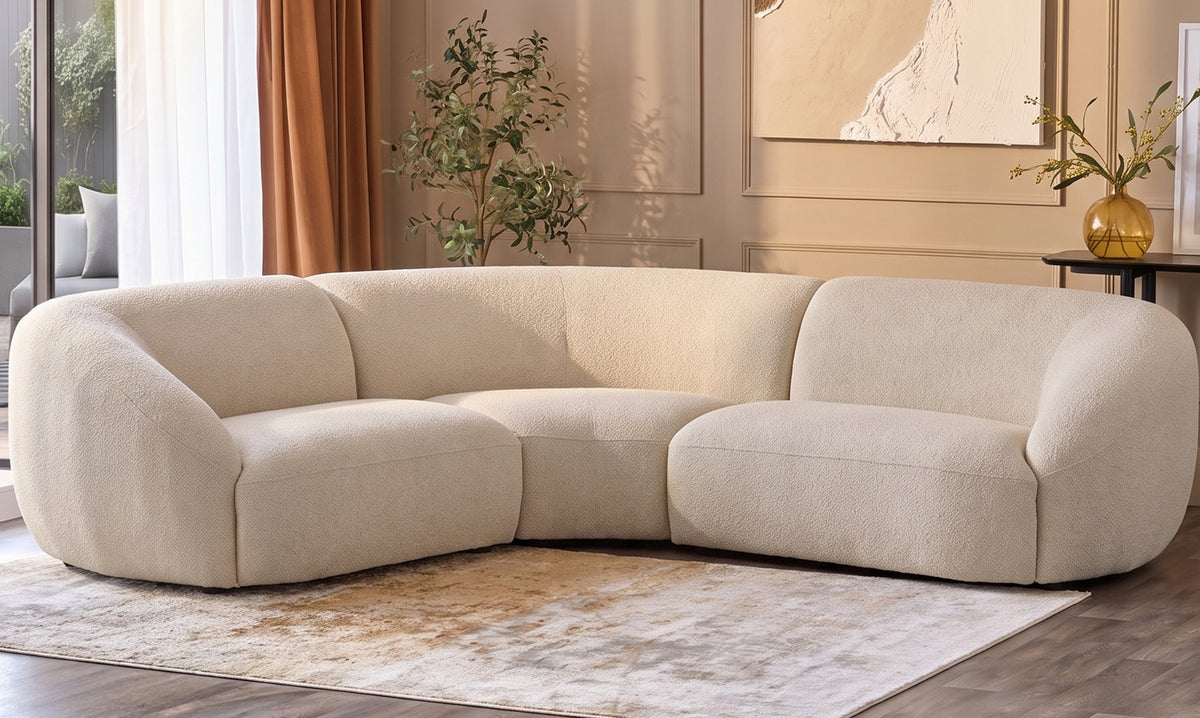 Kimberley natural fabric square corner sofa