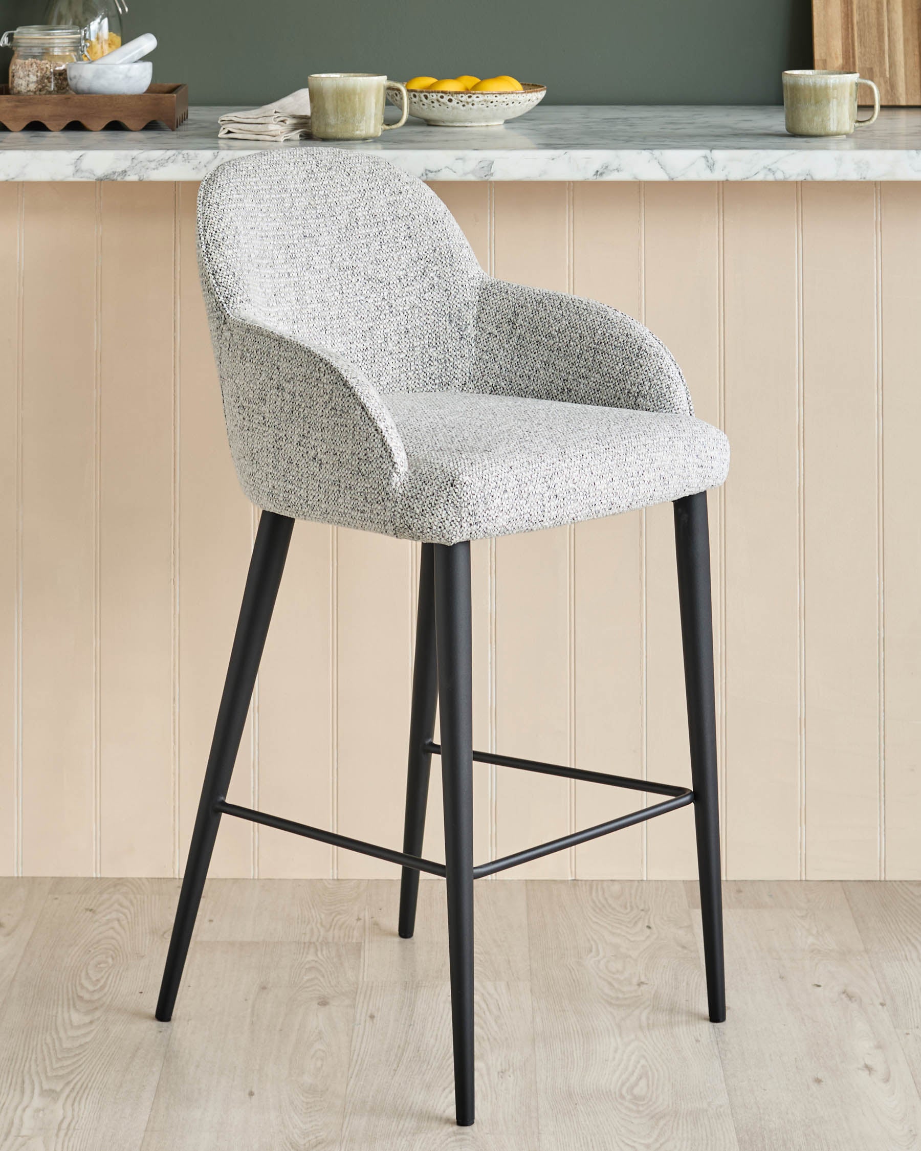 Lani grey fabric bar stool – Danetti