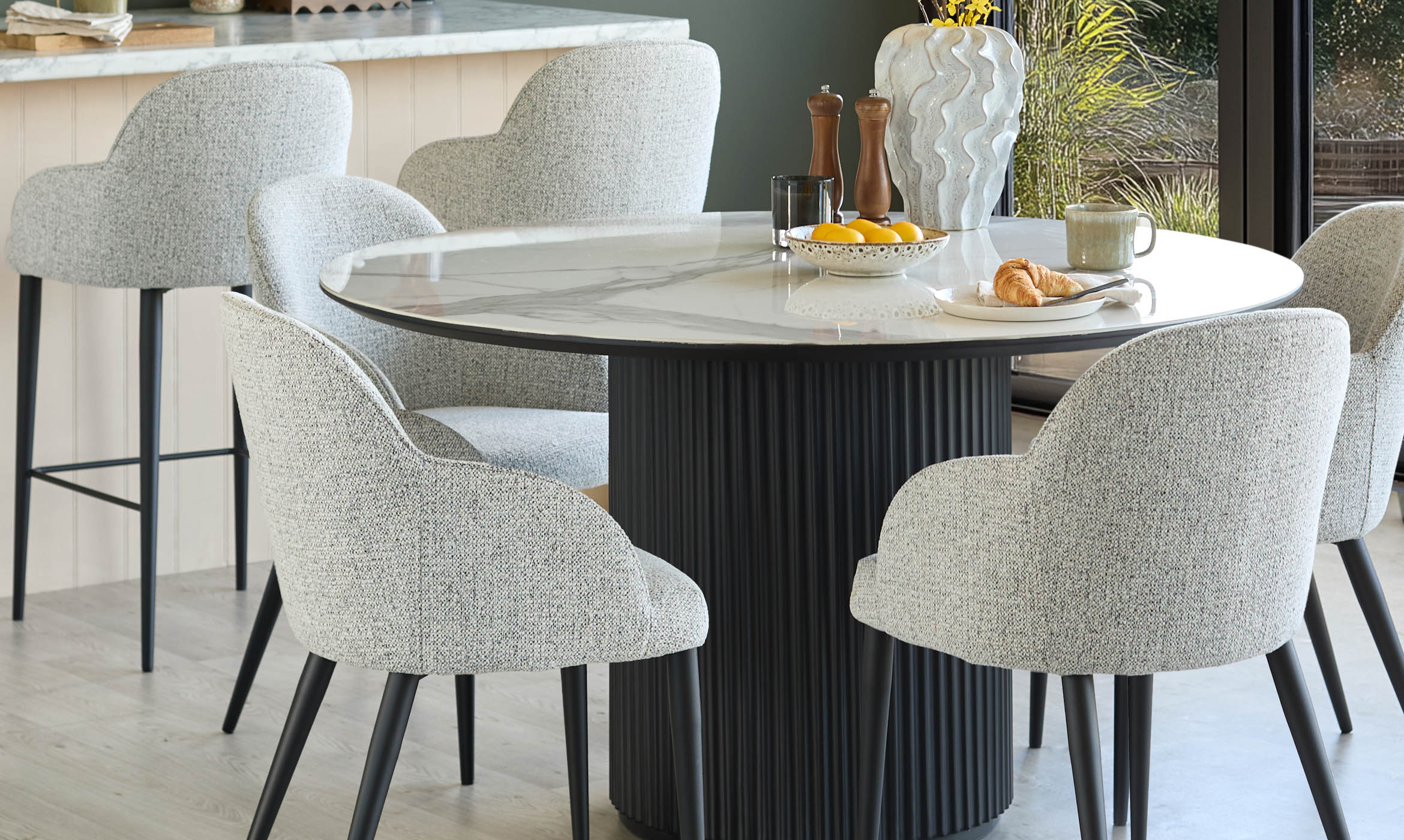 Lani grey fabric dining chair