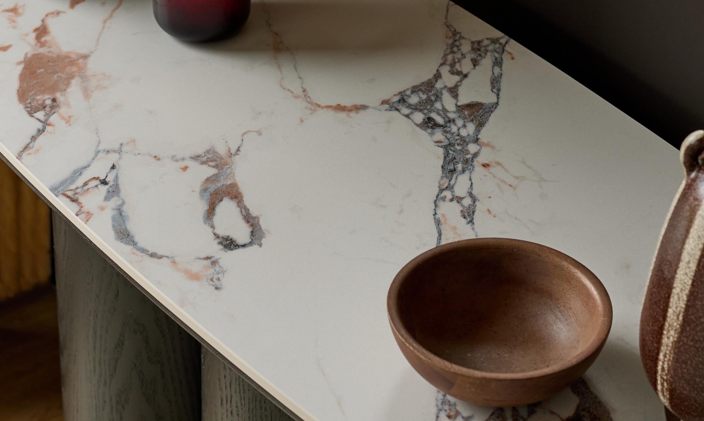 Lena white calacatta console table