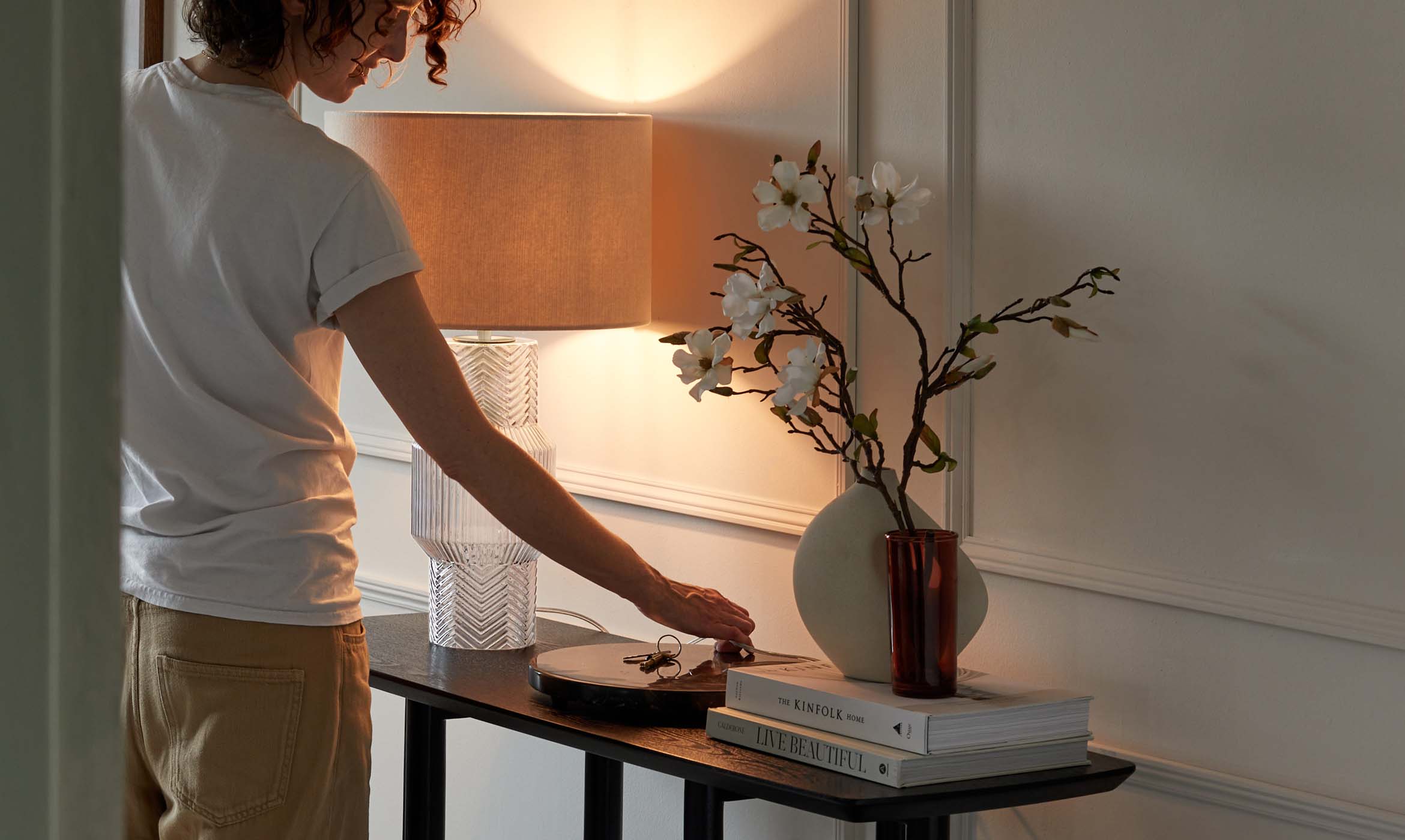 Leo Clear Glass Dual-Lit Table Lamp